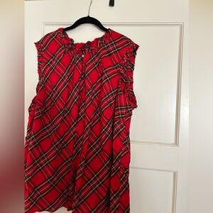 Talbots tartan blouse, 3X